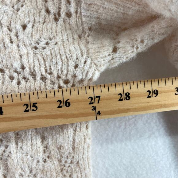 Free People Cream VNeck Sweater Size XS / Small - Picture 4 of 6